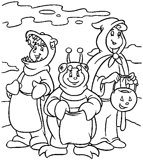coloriage enfants deguises pour halloween